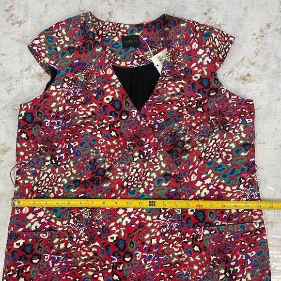 NWT Madeleine Women's Snap Button Front Shirt Wrap Dress Size US XL Red - Picture 15 of 16